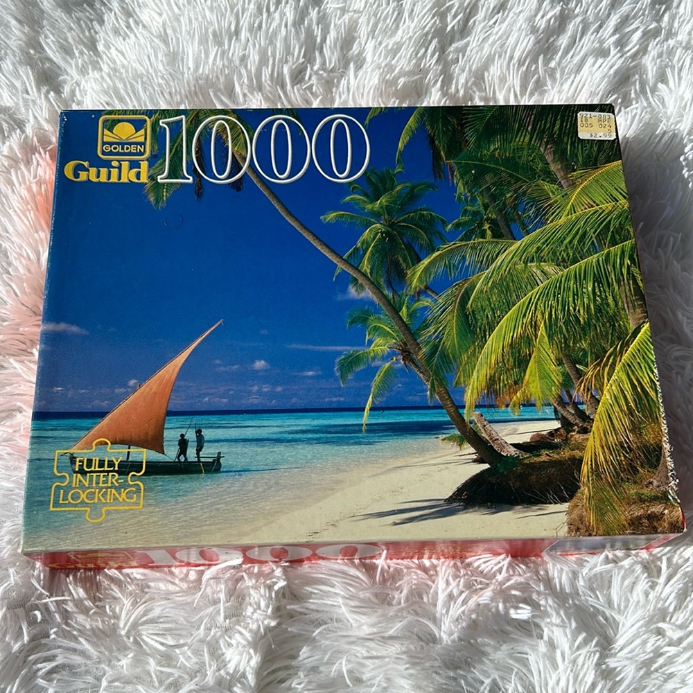 🩶5/$30 1000 Piece Golden Guild Fully Interlocking Puzzle Tropical Beach Scene